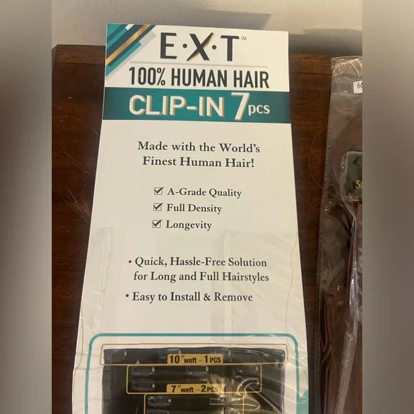 Human Hair clip in auburn hair sets of